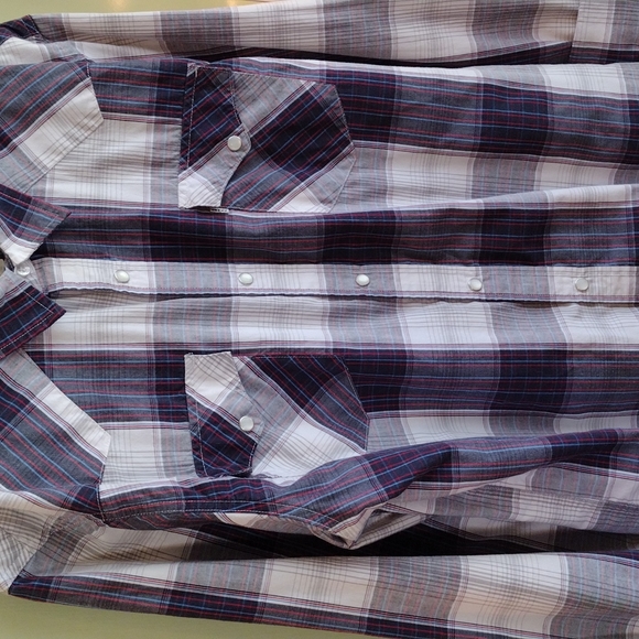 Men's Levi's XL snap button flannel black white red grey - Picture 4 of 11